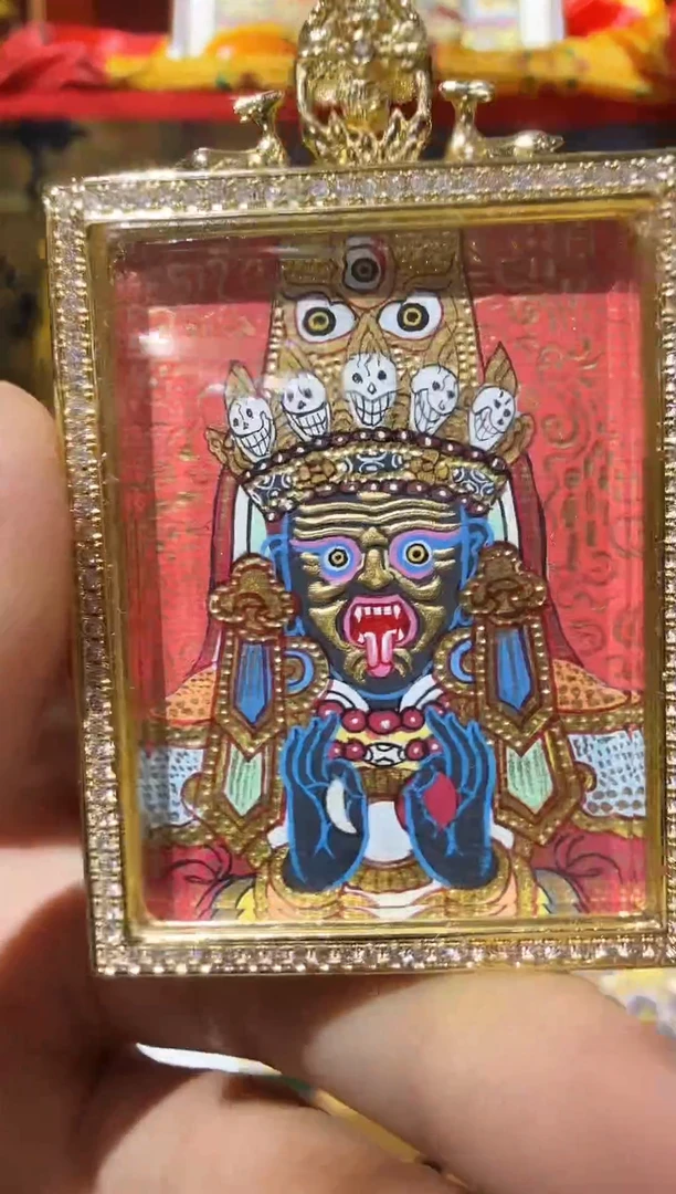 吊坠扎基拉姆双面-纯手绘唐卡拉萨直发