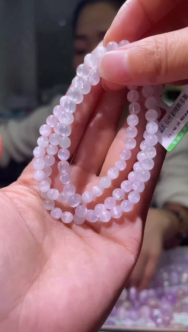 未镶嵌锂辉石手串J011-5mm拉丝紫锂辉多圈-多样性发其一