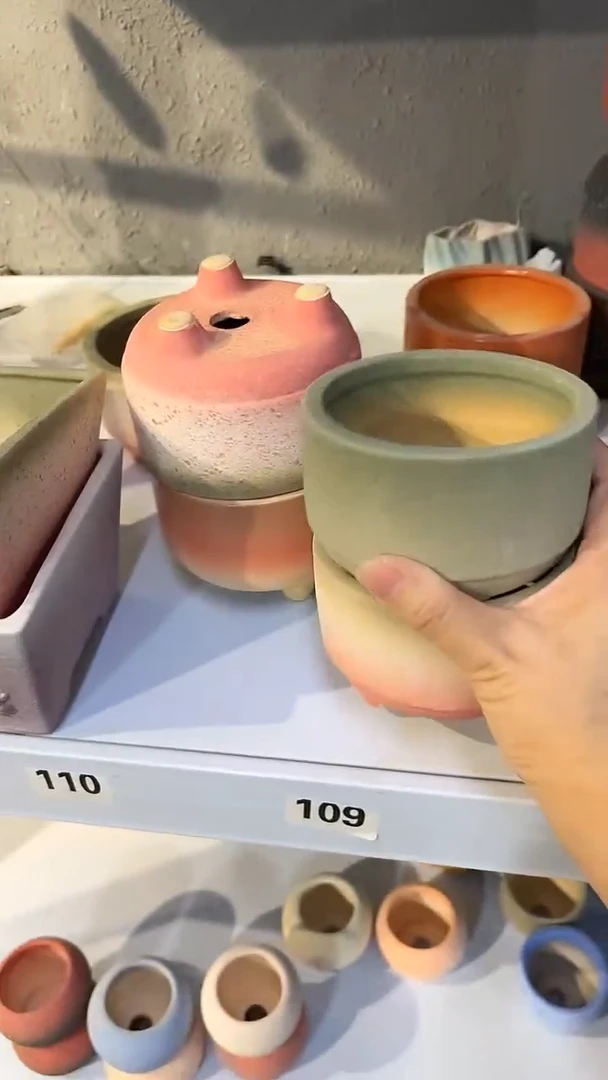 麦饭石粗陶多肉花盆口径