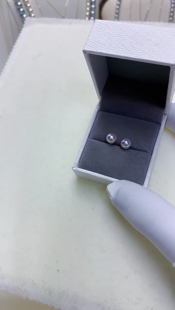 【闪购商品】海水珍珠饰品18K金镶嵌5-6素钉定制