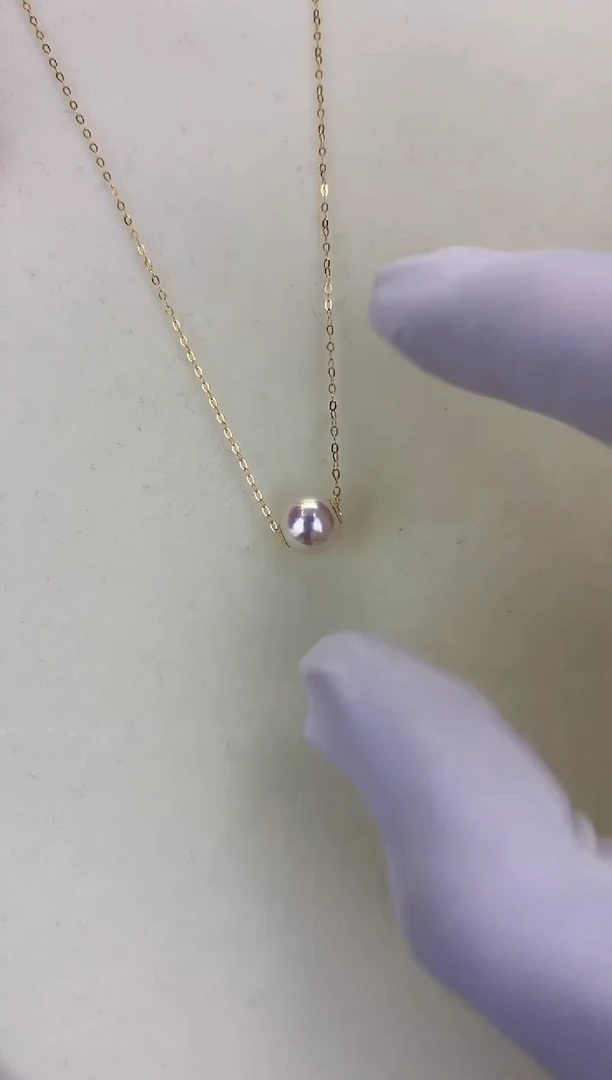 18K金镶嵌DA海水珍珠 GD008 7.5-8 路路通吊坠