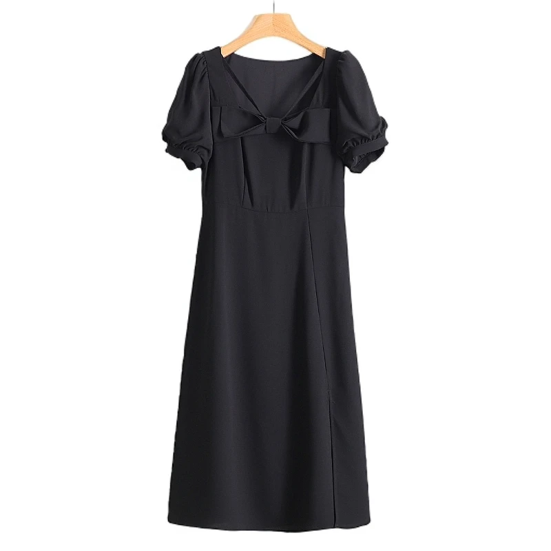 F632-伍莎服饰云仓【魔】蝴蝶结名媛风连衣裙#ZMM56L020