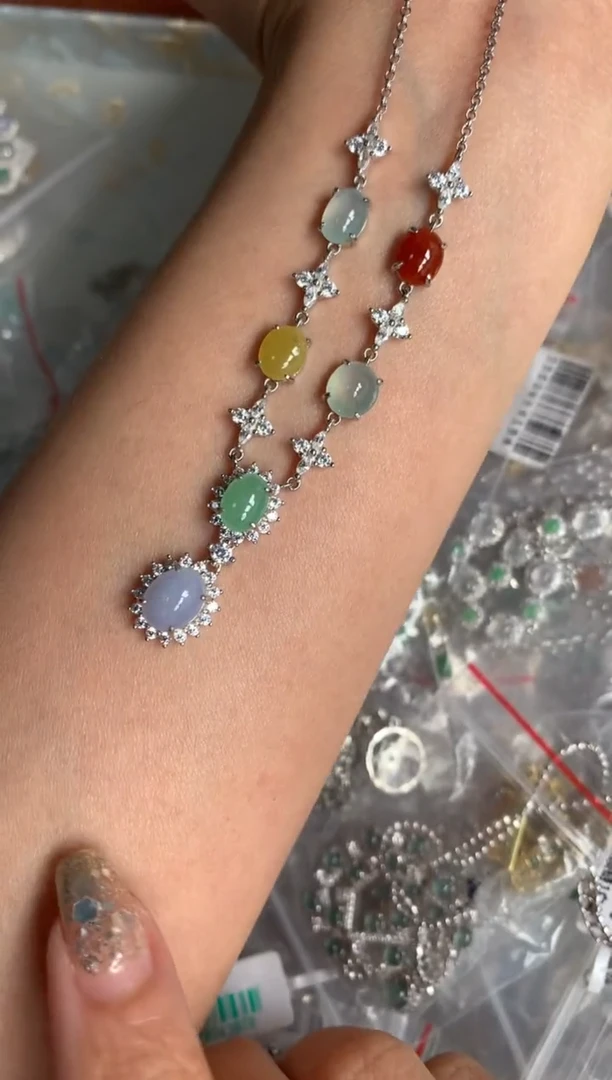 银S925镶嵌戒指翡翠项链