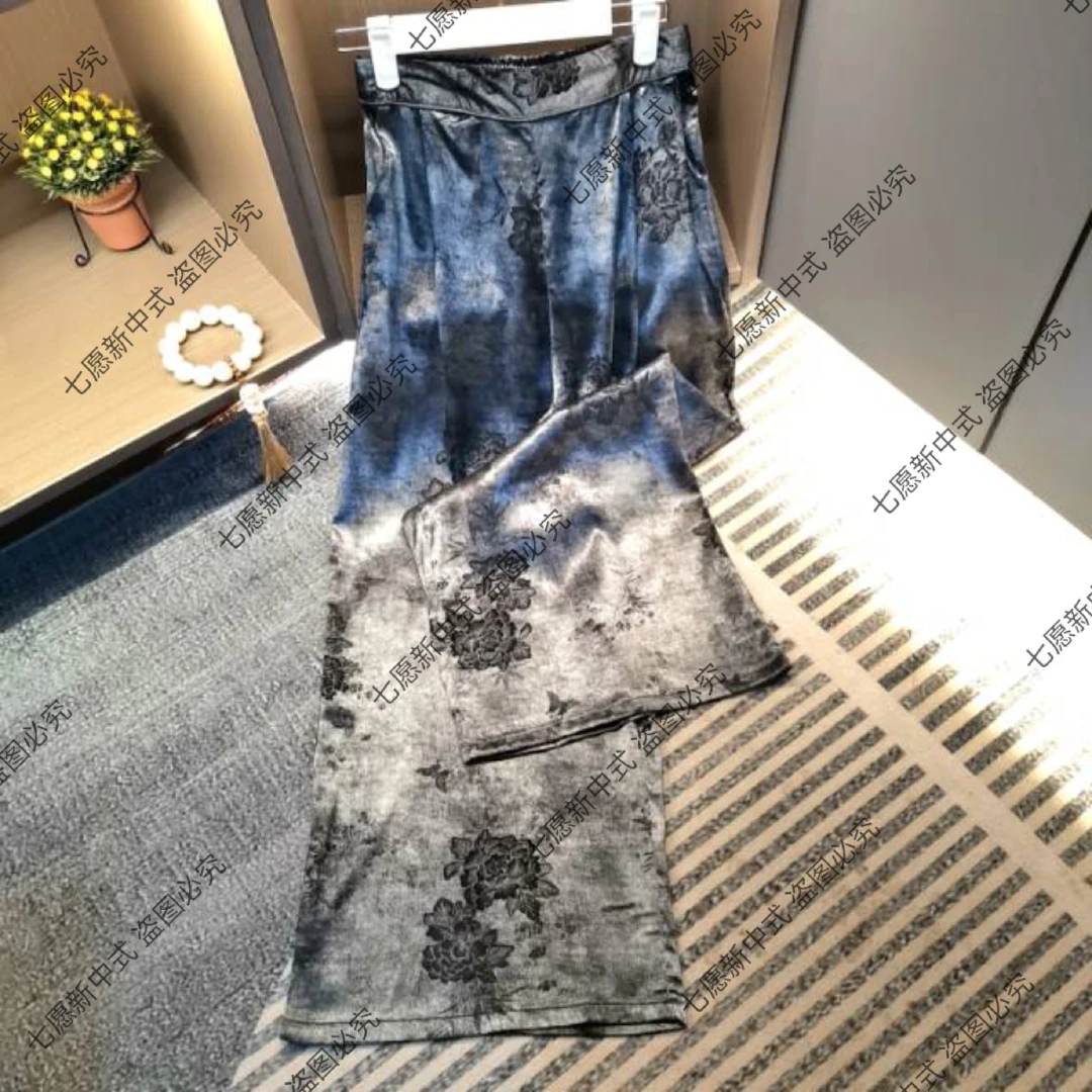 【牡丹裤】高端定制春夏百搭显瘦高腰阔腿裤3122