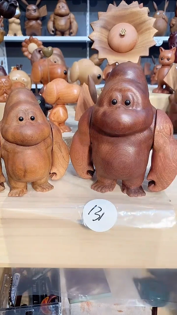 【闪购商品】香榧木木雕摆件可爱卡通