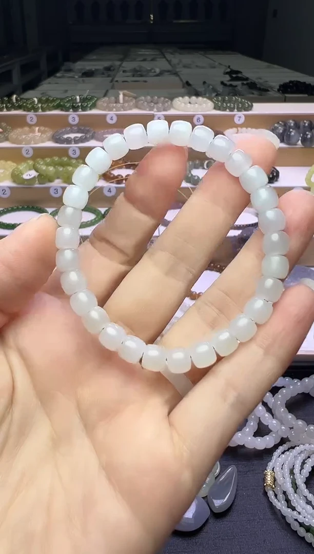 手串未镶嵌和田玉2号链接卡7mm（一物一拍）