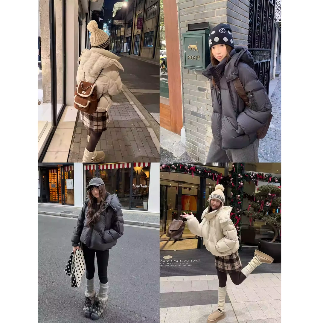 韩系时髦简约百搭面包羽绒服外套泡芙感羽绒服SS85665