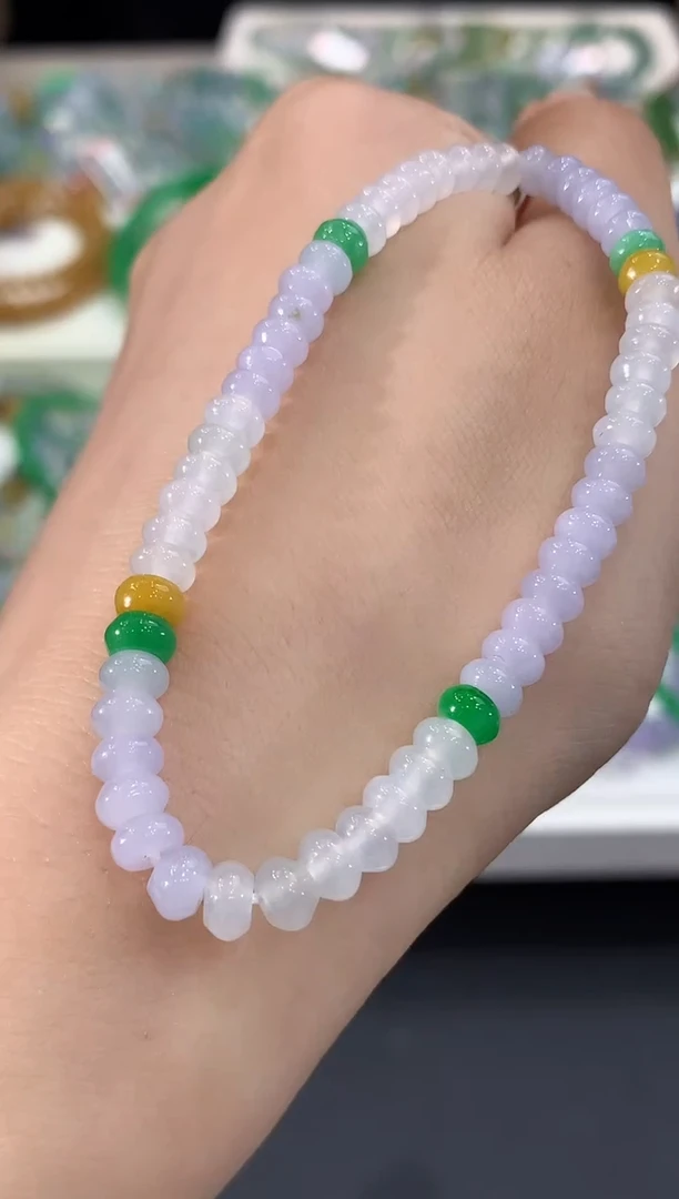 未镶嵌手串翡翠C1 紫货有色差 多样性一件发货