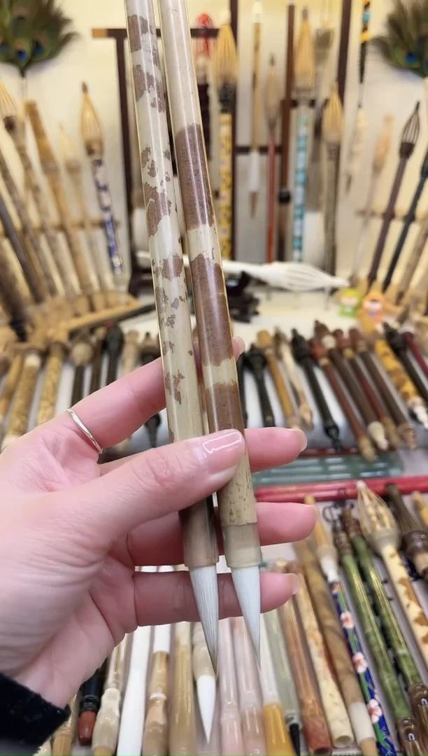 【清水试笔，拒绝蘸墨】墨琳笔庄毛笔2支兼毫