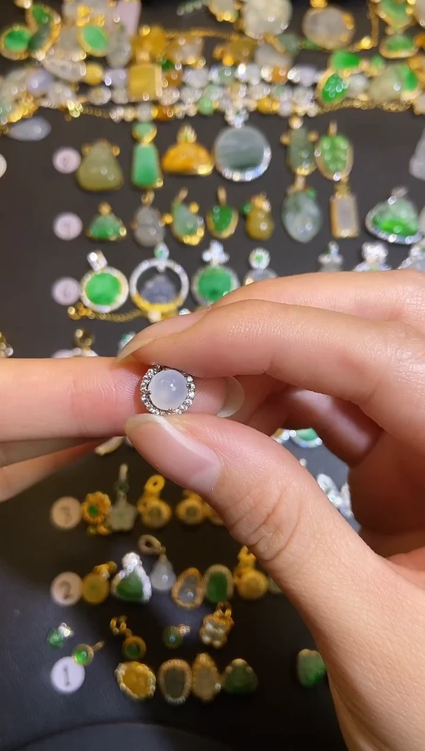 吊坠(不含链)银S925镶嵌翡翠1