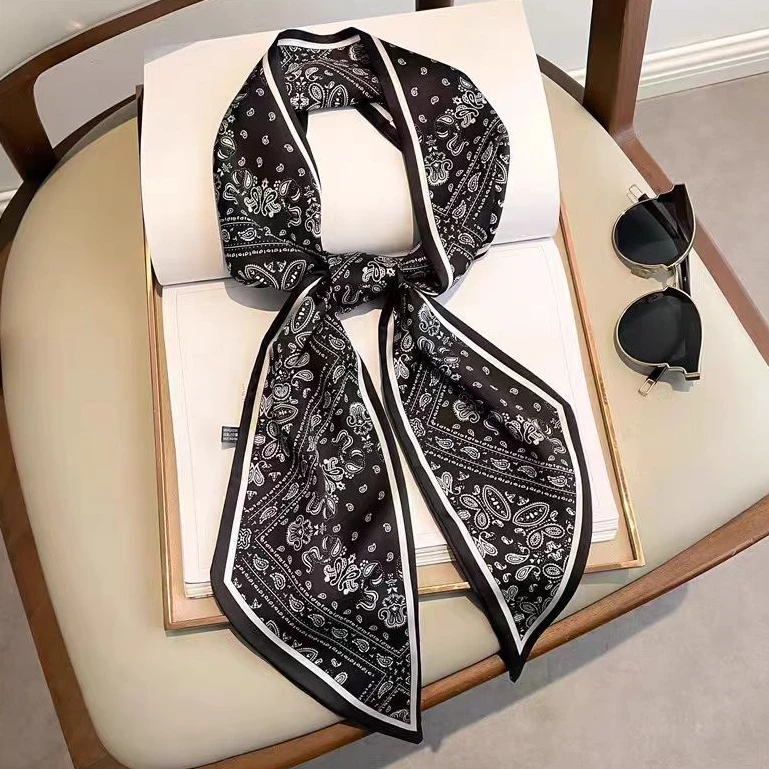 2025春季新款装饰腰果小丝巾时尚潮流秋季薄款保暖领巾两用腰带女