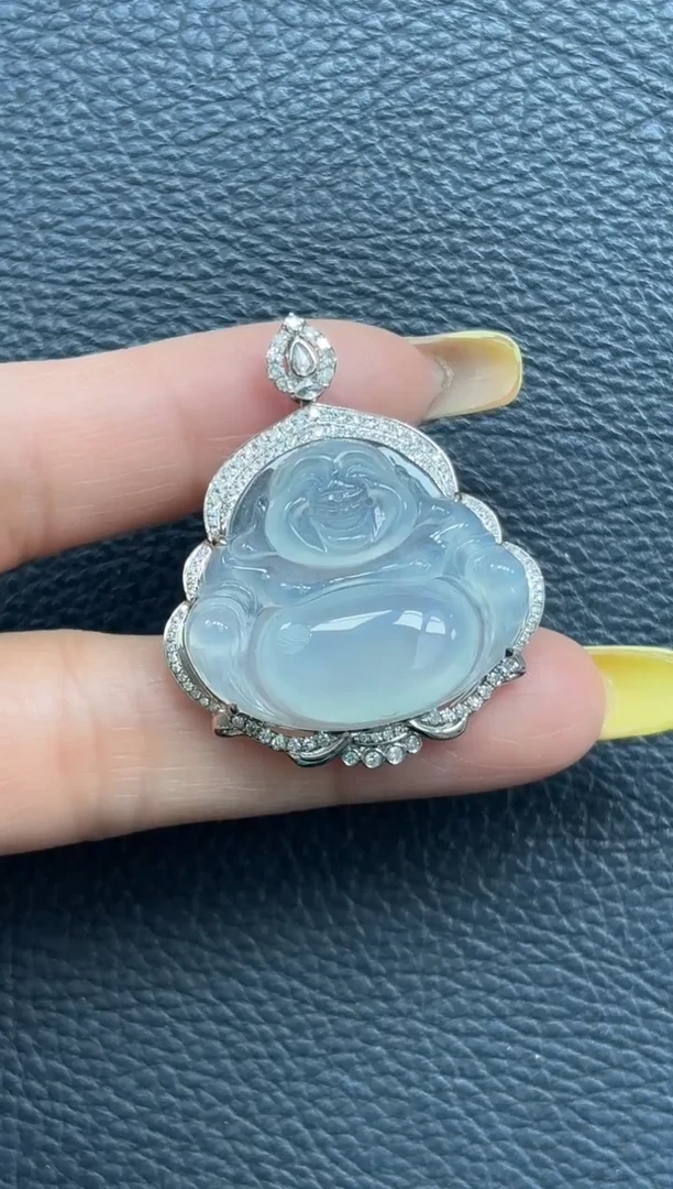 颈饰18K金镶嵌翡翠YM1082-11 佛公