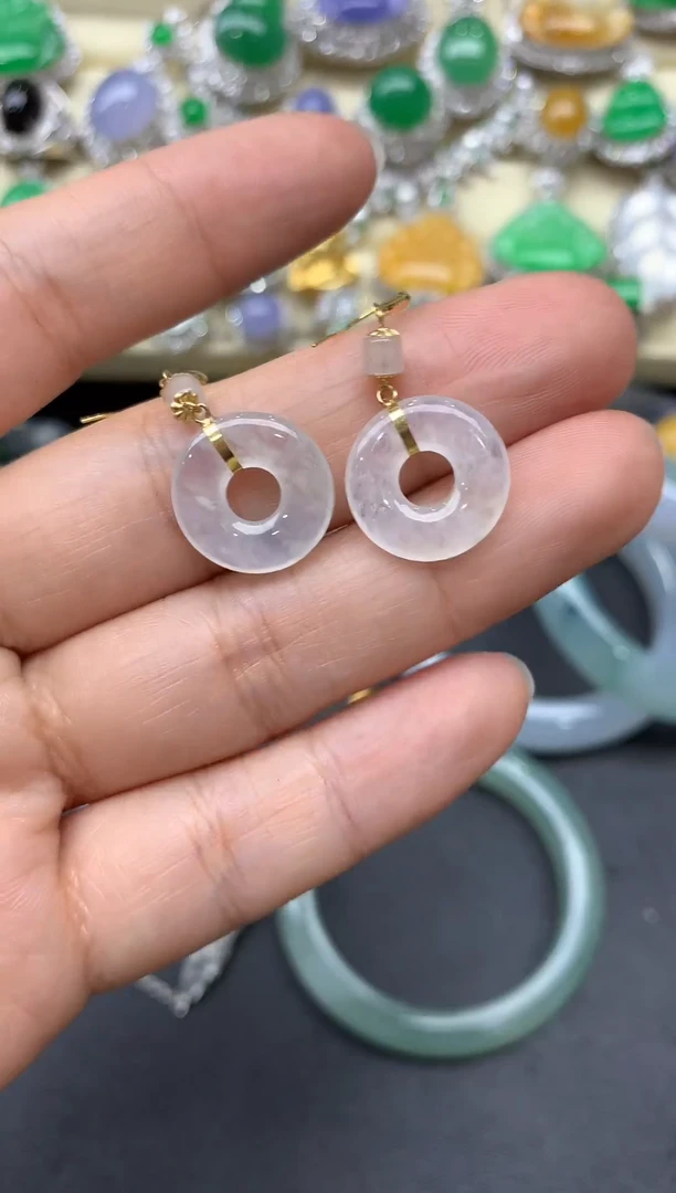 【闪购商品】翡翠耳饰18K金镶嵌153-中国好珍宝