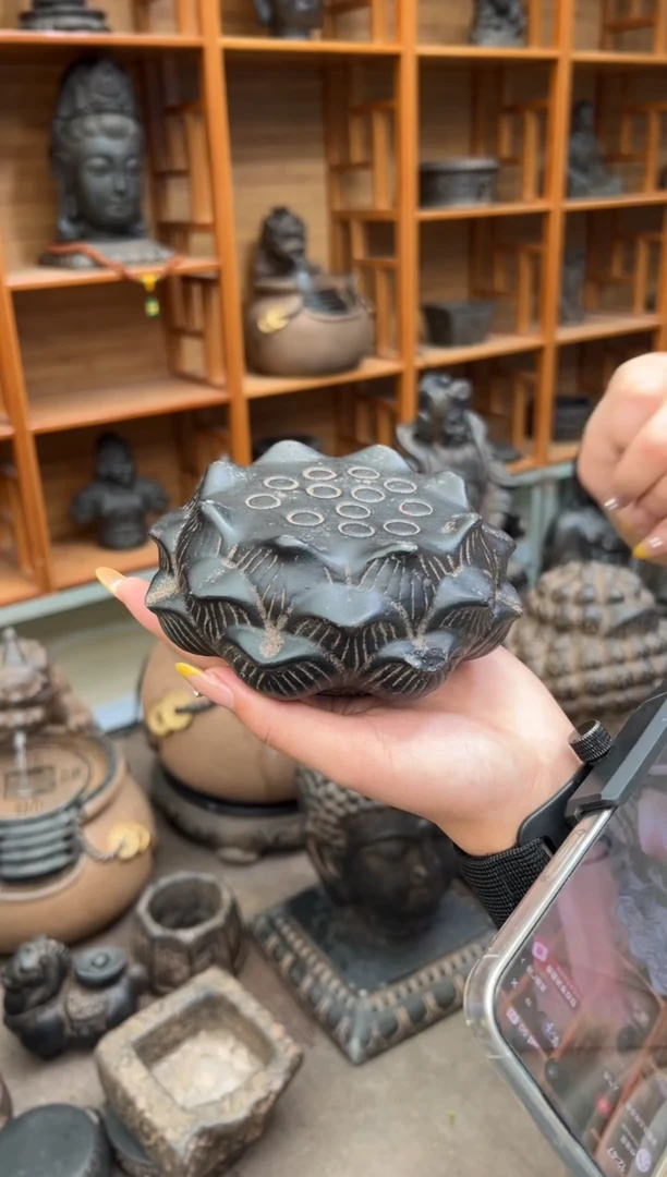 陶土莲蓬实心底座