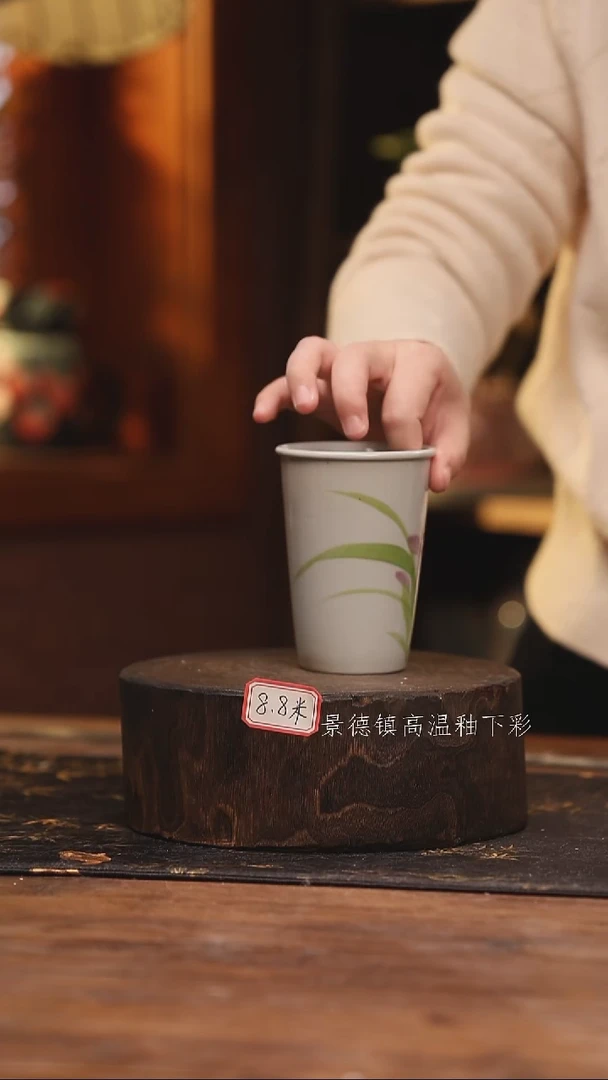 陶瓷 景德镇高温釉下手绘陶瓷@L082@