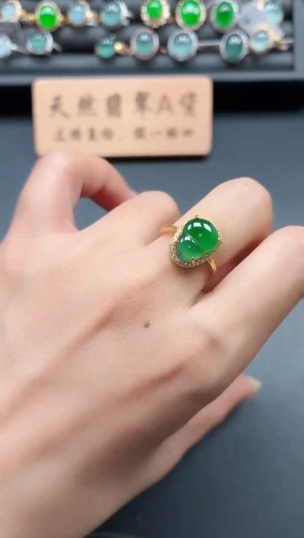 银S925镶嵌戒指翡翠111