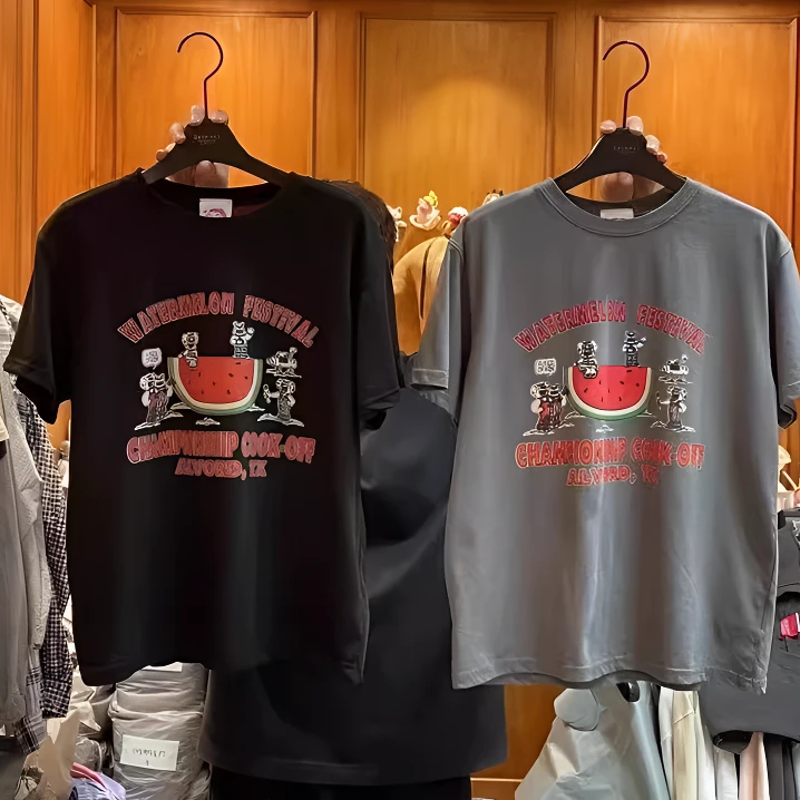 泡菜 garment公鸡家 夏季新款可爱卡通印花休闲短袖T恤