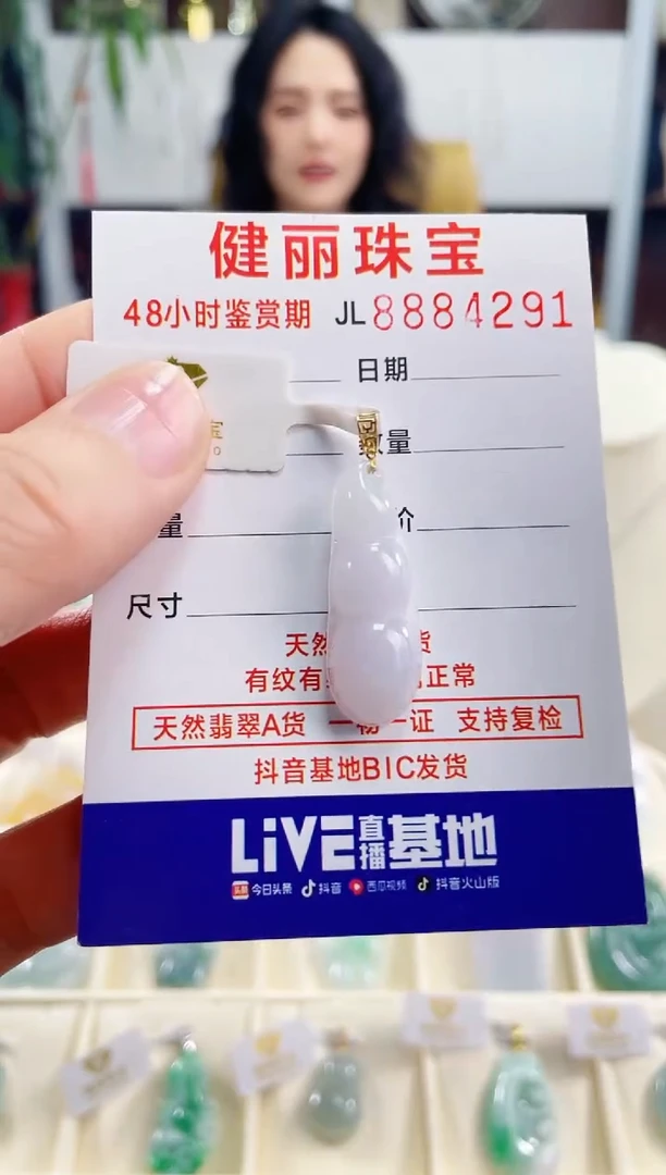 【闪购商品】翡翠颈饰18K金镶嵌天然缅甸翡翠 富贵豆(一物一证)