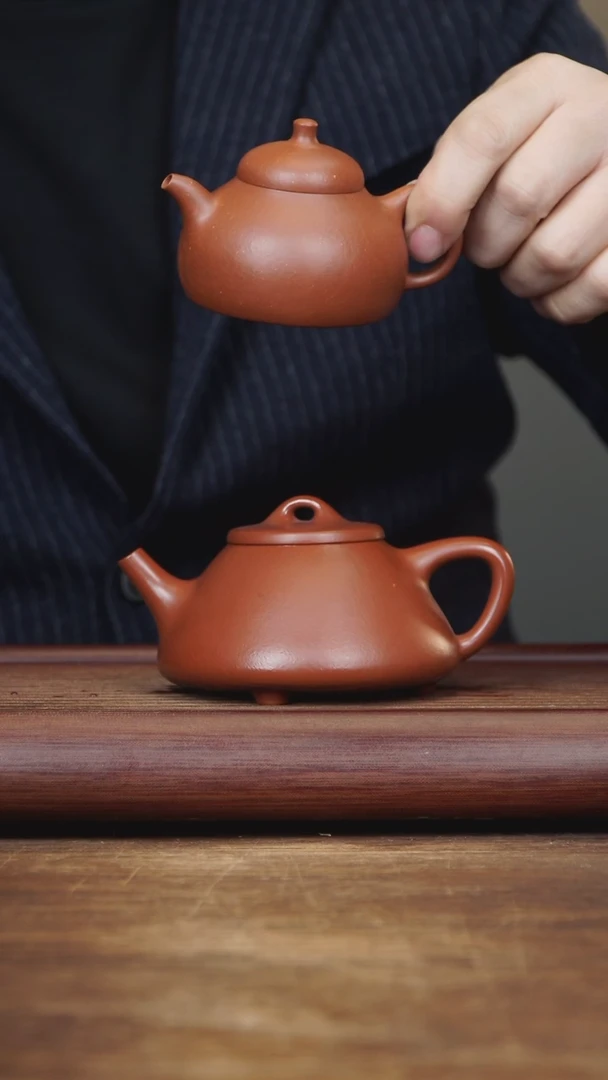 【闪购商品】紫砂茶壶微瑕子冶石瓢 朱泥