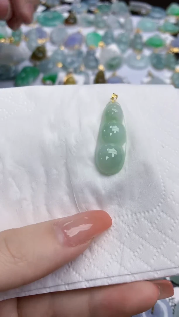 【闪购商品】翡翠颈饰18K金镶嵌天然缅甸翡翠A货