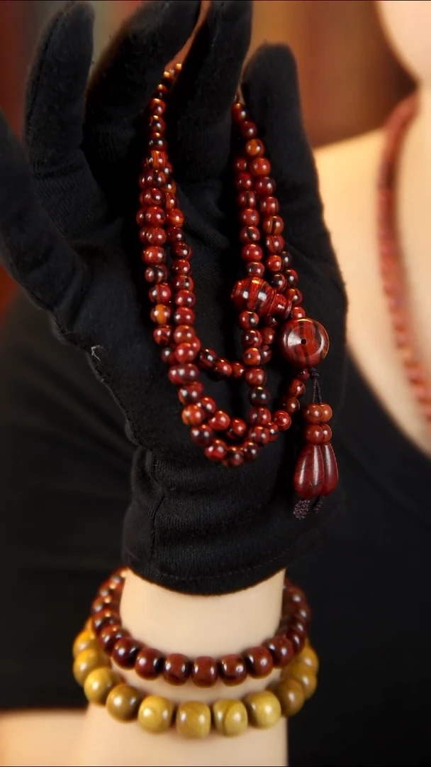 降真香手串/手链海南红降土埋玉化料6米长串手串