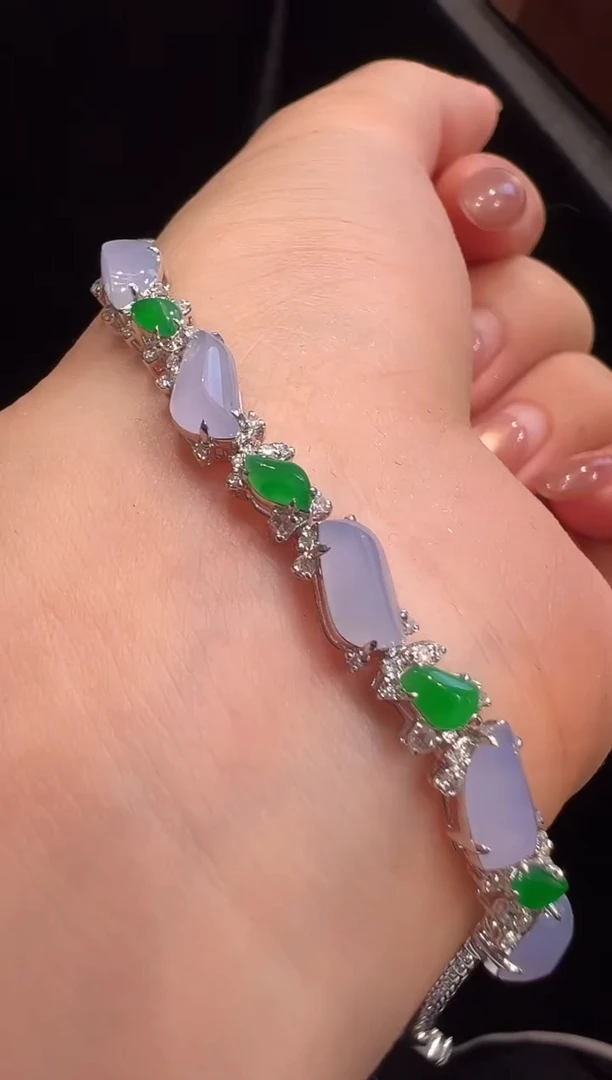 18K金镶嵌手链翡翠手链