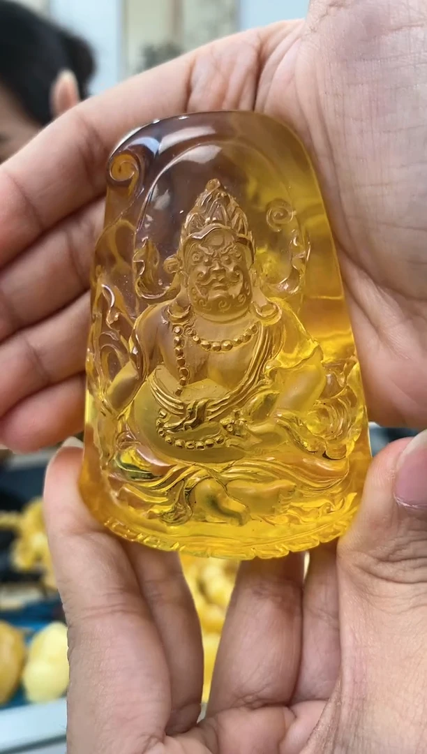 【闪购商品】蜜蜡裸石未镶嵌天然琥珀蜜蜡黄财神
