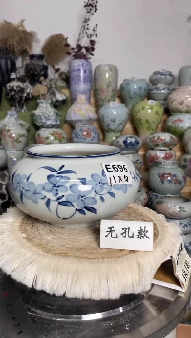 瓷韵花盆 E696 手工制品 完美主义者慎拍