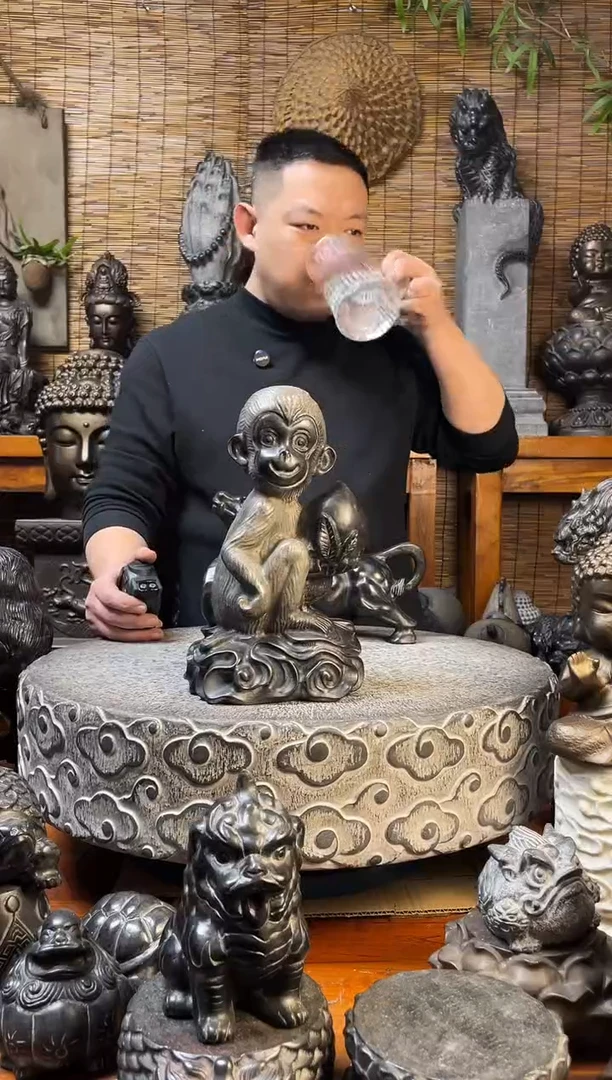 石材化*者30趴貔貅一对天然青石雕刻