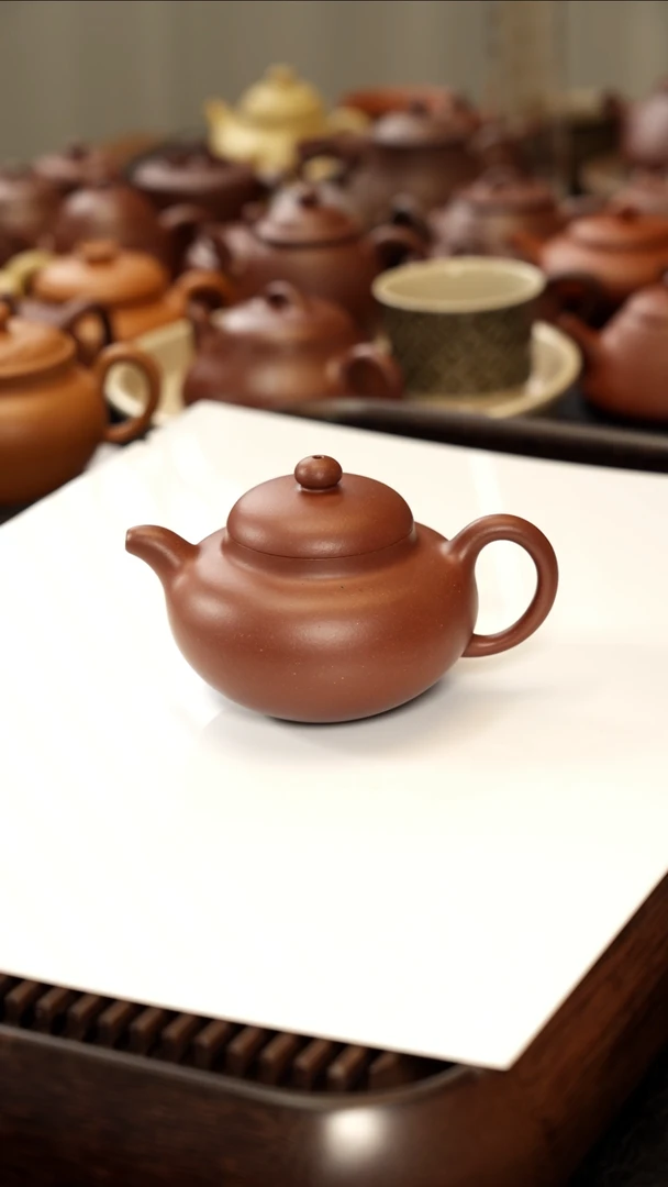 茶壶紫砂温**谁形体级柿园壶台西黑紫泥