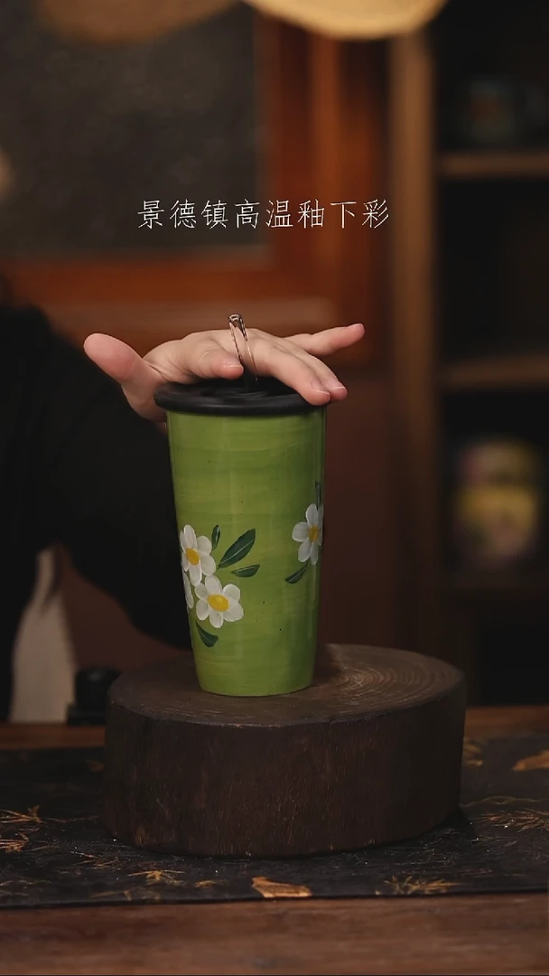 陶瓷景德镇高温釉下手绘陶瓷@L107@