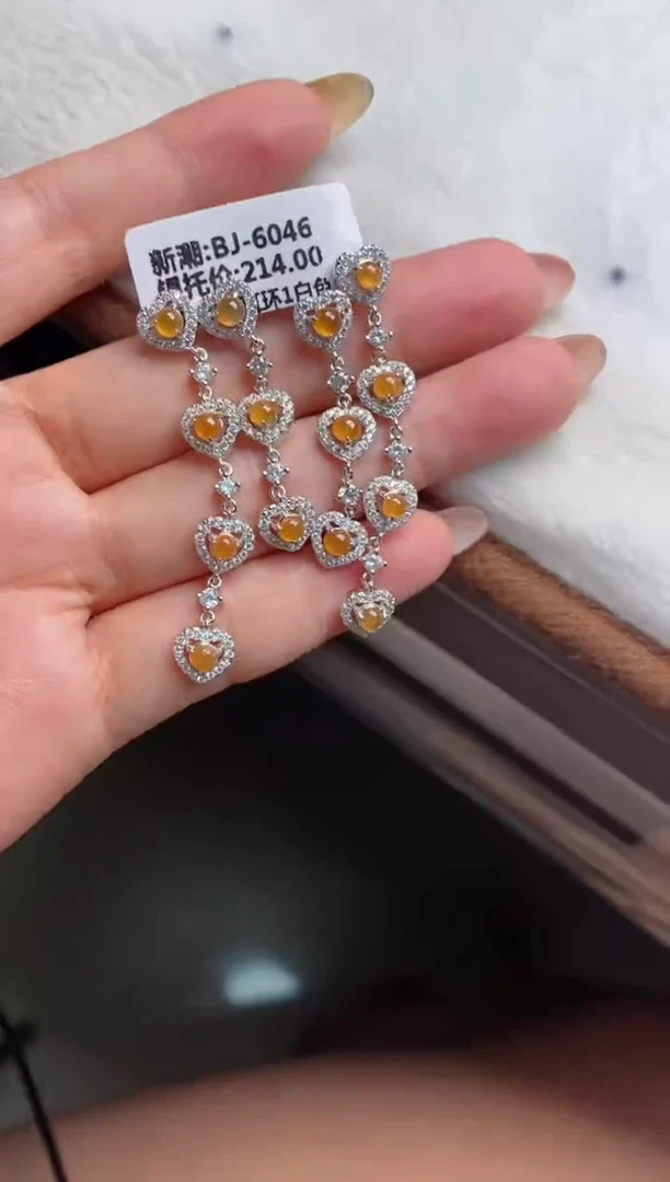 银S925镶嵌戒指翡翠天然A货翡翠