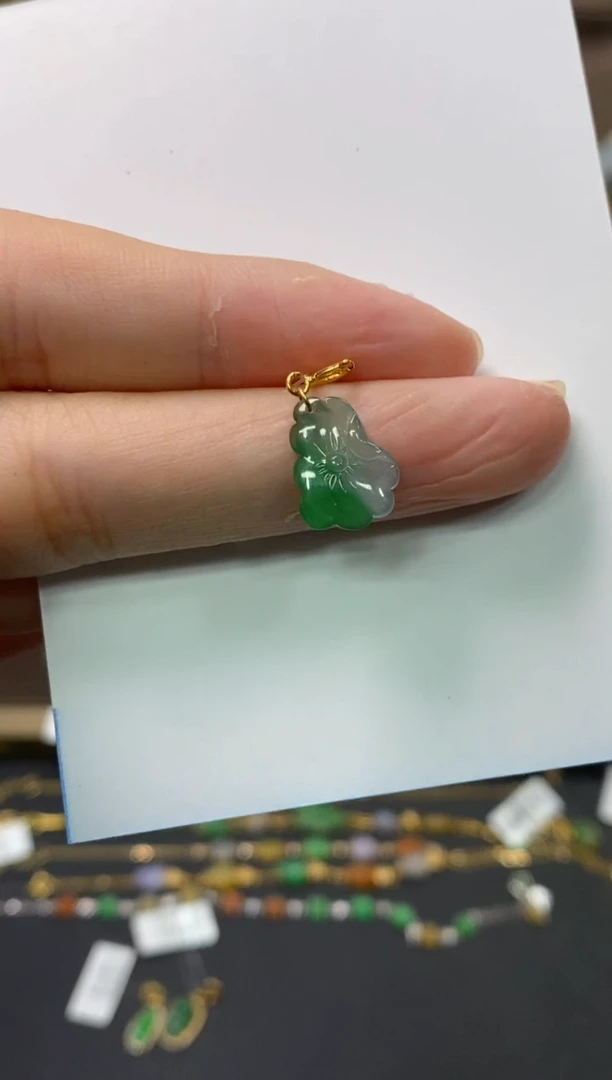 【闪购商品】翡翠颈饰18K金镶嵌净货14030