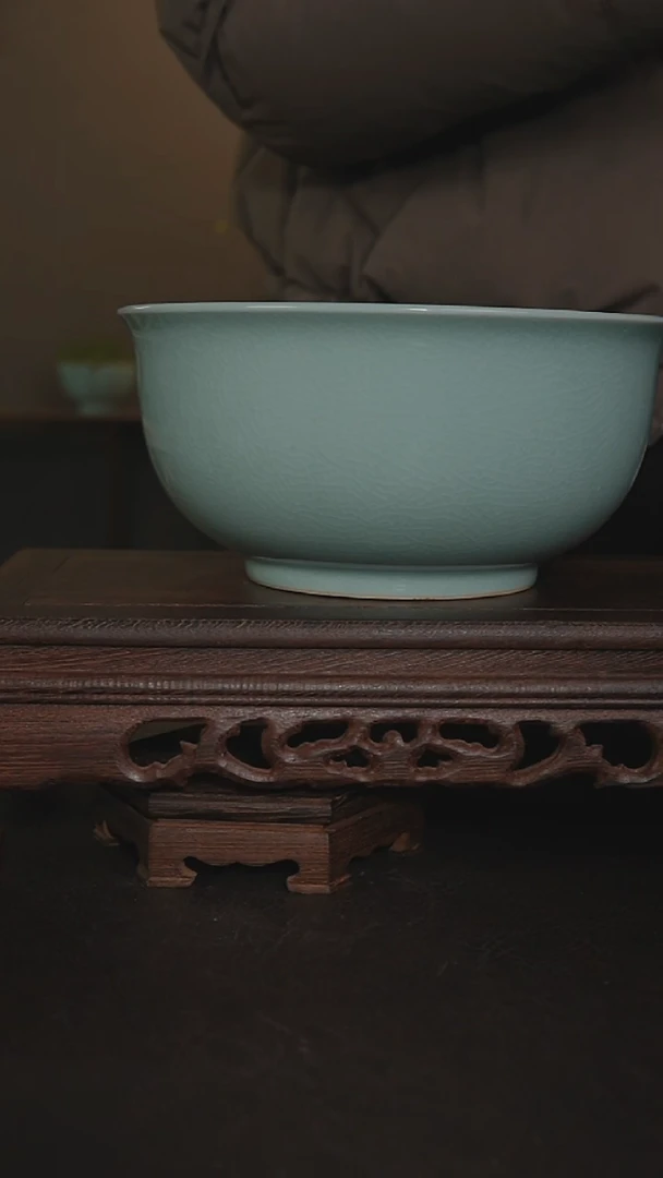 摆件瓷粉青手工汤盆