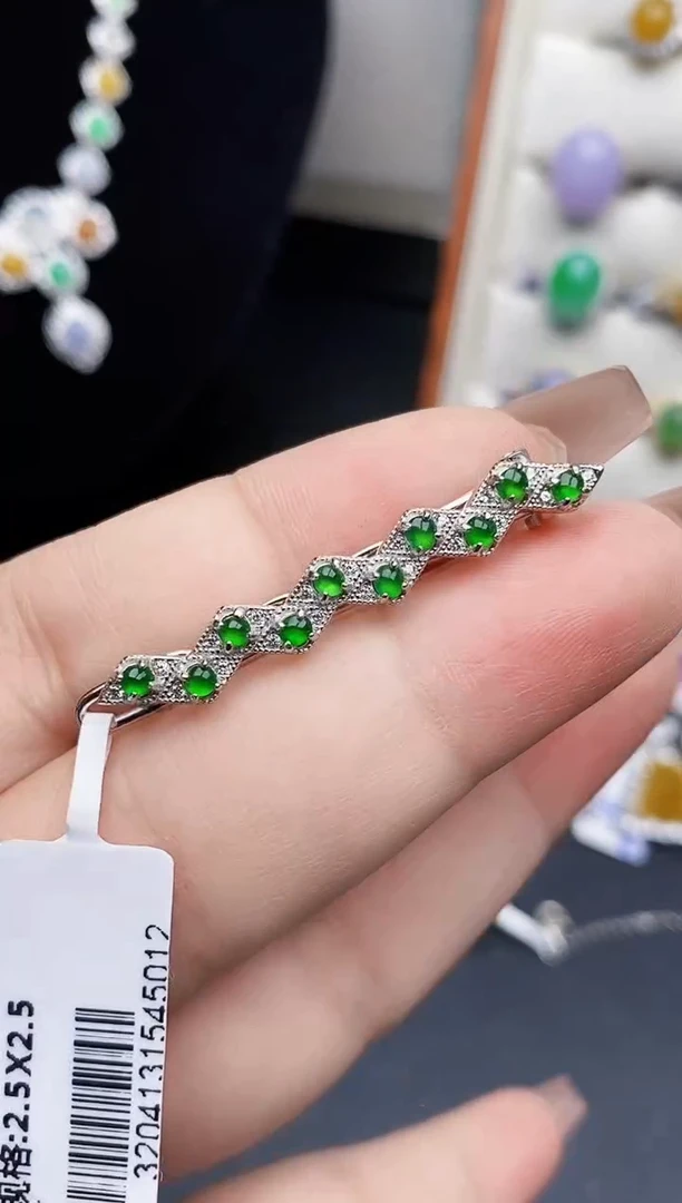 银S925镶嵌戒指翡翠0061