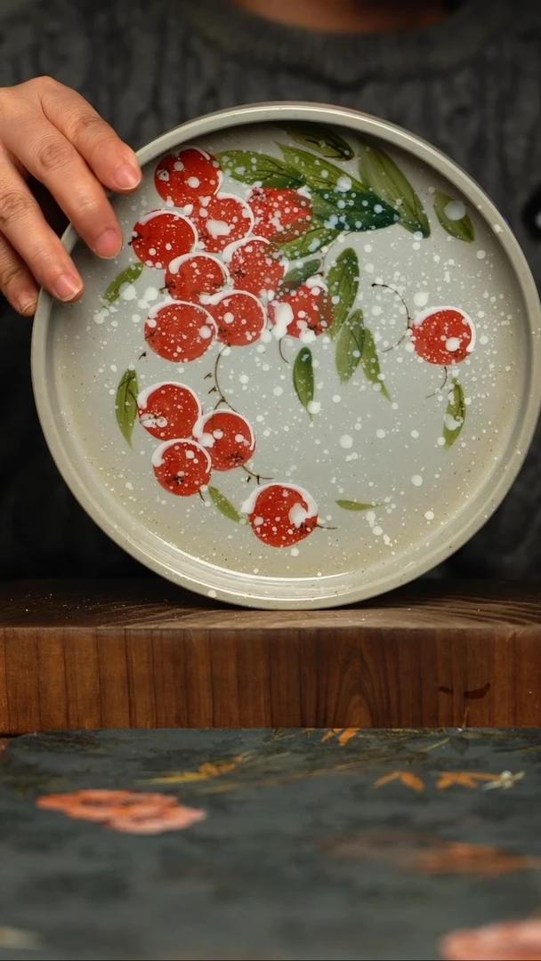 瓷片釉下彩手工手绘同款