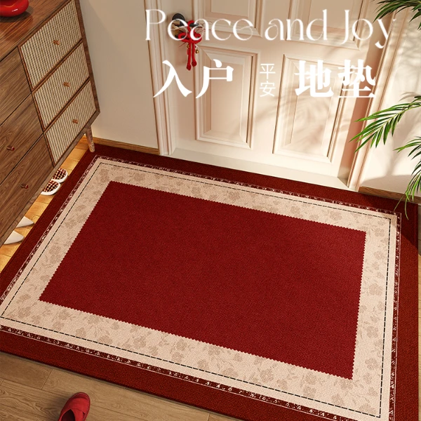入户地垫2026年新款马年可裁剪免洗防水防滑耐磨耐脏进门红色地垫