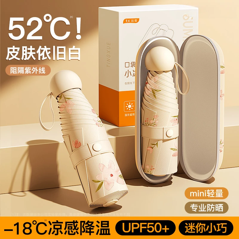 【新品小冰伞】胶囊太阳伞防晒紫外线遮阳伞迷你折叠雨伞晴雨两用