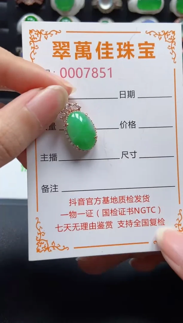 颈饰银S925镶嵌翡翠7851