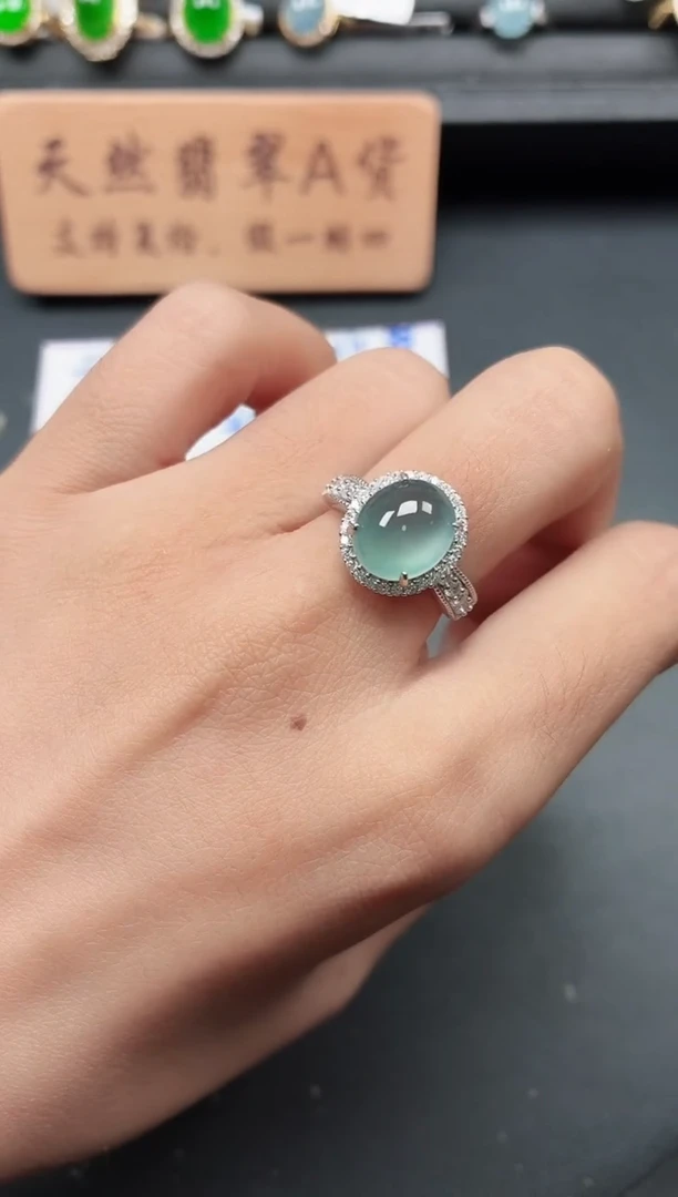 银S925镶嵌戒指翡翠111