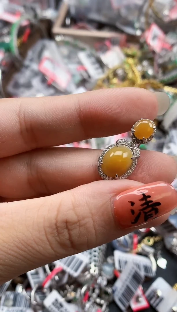 银S925镶嵌戒指翡翠天然A货缅甸翡翠