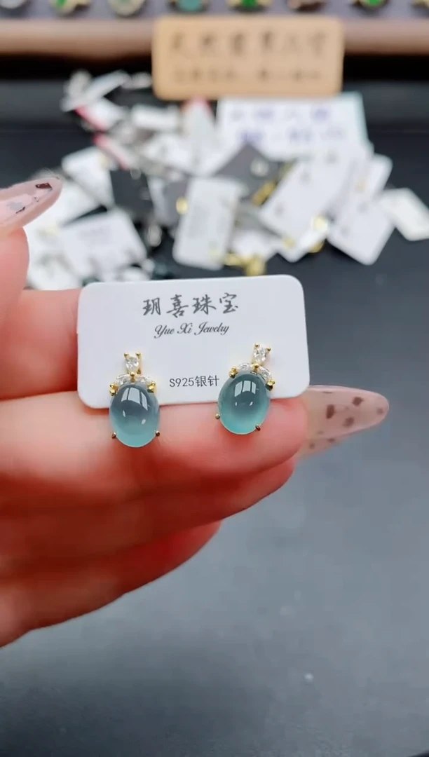 银S925镶嵌戒指翡翠1