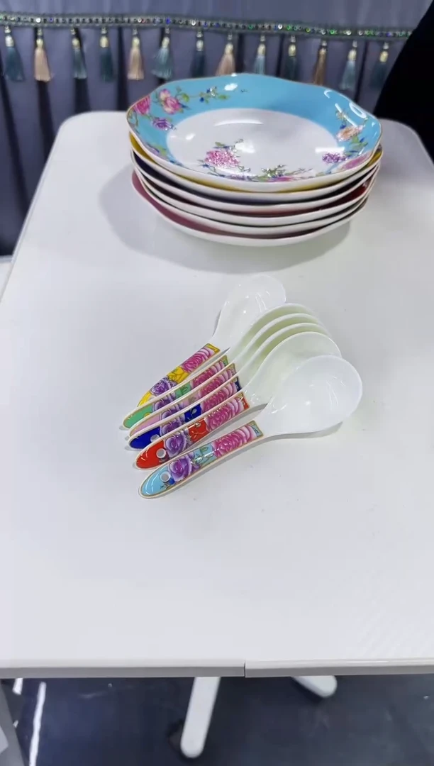 珐琅小勺子六个景德镇陶瓷