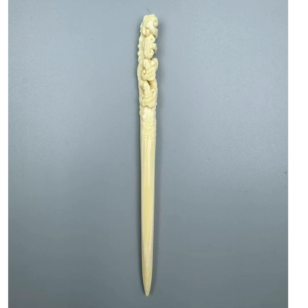 m50701  天然猛犸牙发簪簪子 云芝瑶 长度125*8.3mm