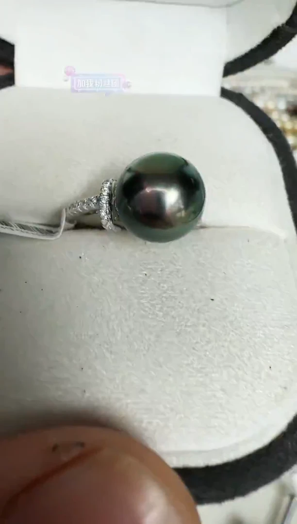 银S925镶嵌戒指海水珍珠戒指