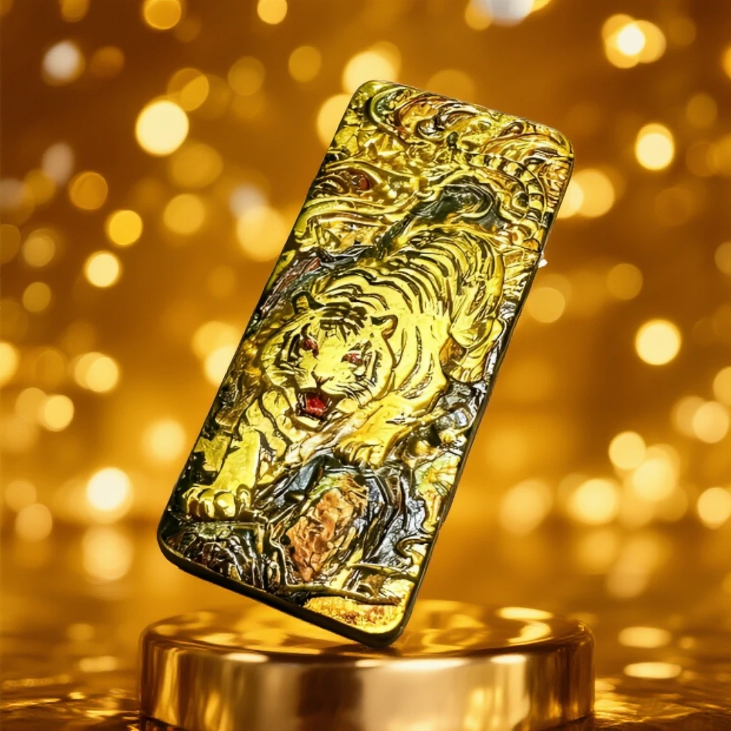3D超薄鎏金青龙白虎机配官方礼盒证书适合送礼物D