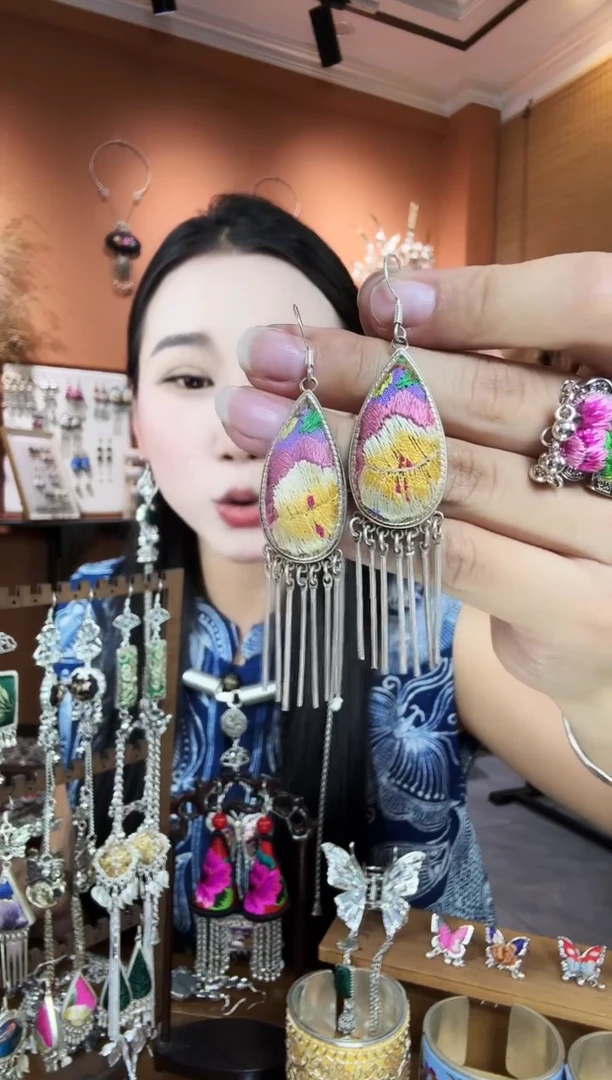 刺绣纯手工民族风耳环