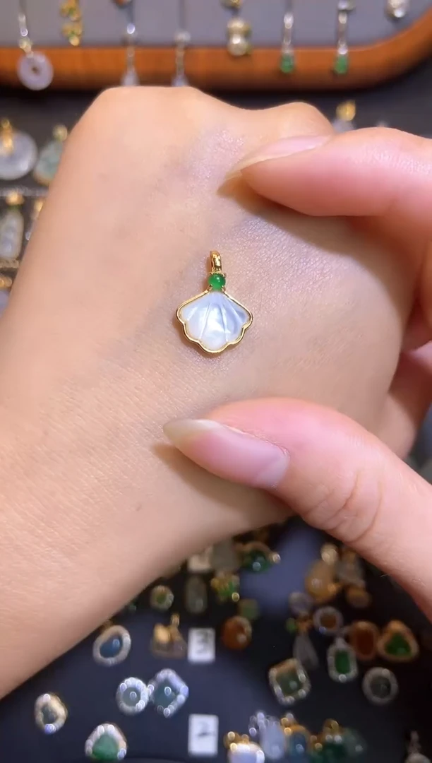 翡翠银S925镶嵌颈饰s925