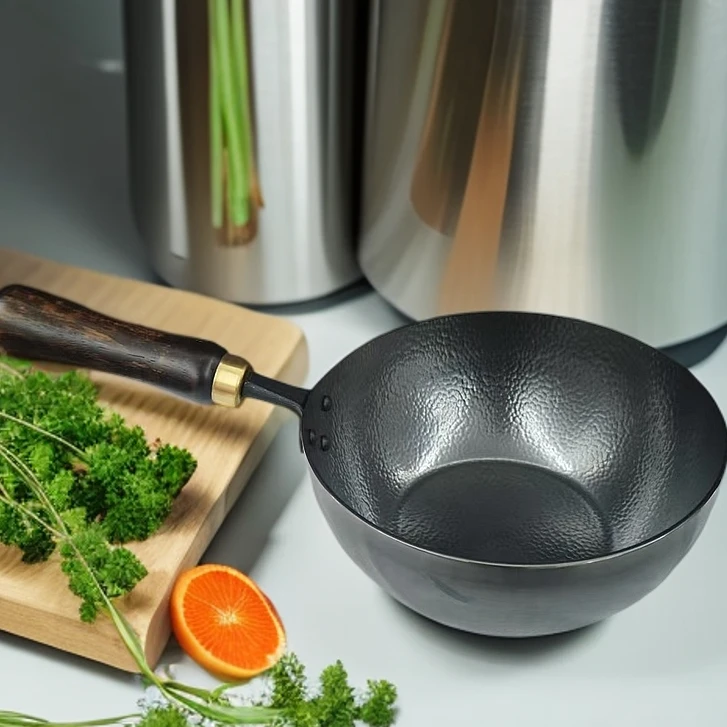 手打炒锅家用健康无涂层健康炒锅平底锅电磁炉燃气灶通用炒锅