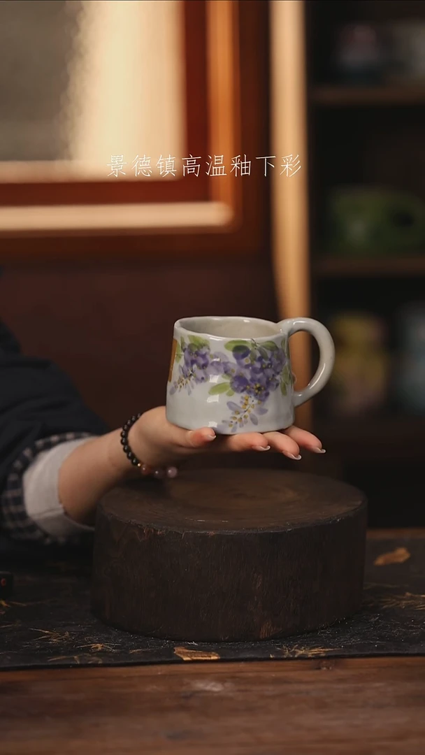 陶瓷景德镇高温釉下手绘陶瓷@L080@